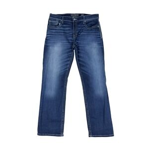 BKE Carter Bootleg Jeans Mens 40L 37x32 Dark Wash Stretch Denim Buckle
